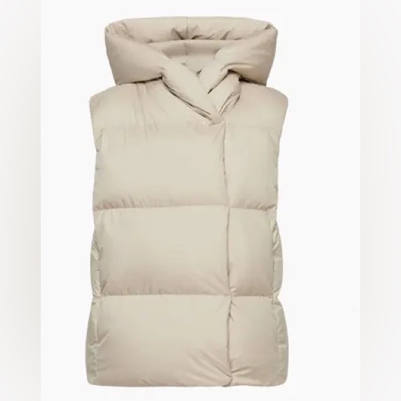 Aritzia Babaton Duvet Puff Vest Almond Tan - Picture 2 of 13